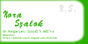 nora szalok business card